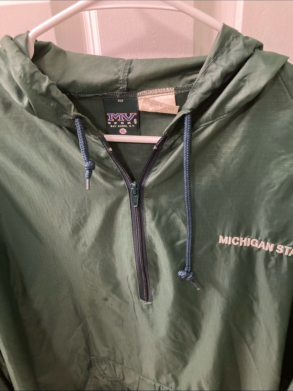 MV Sport Dark Green Michigan State Pullover Windbreaker